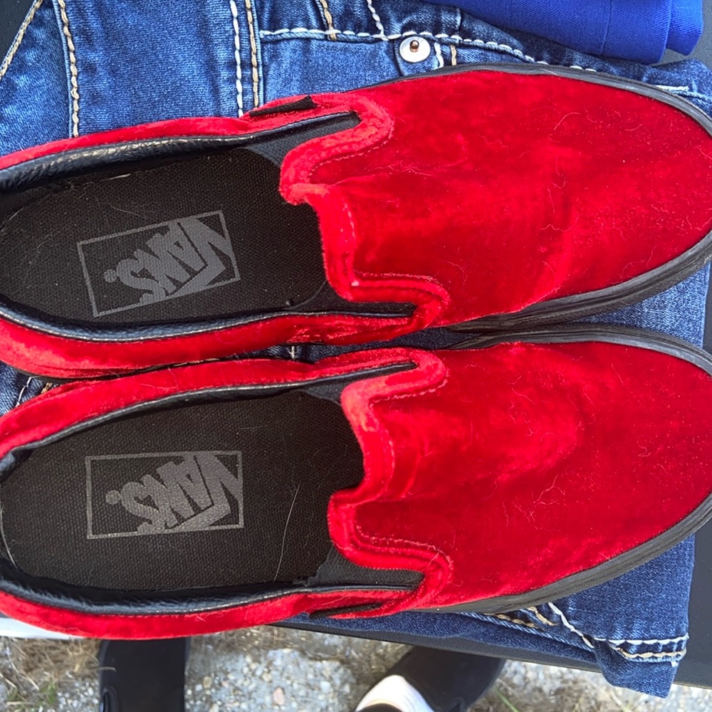 Velvet red vans 6.5 women